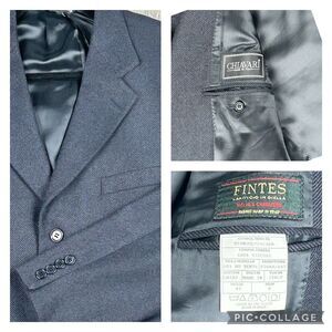 Chiavari Sport Coat Mens 42‎ Wool Cashmere Blend Italy Blazer Fintes Dark Blue